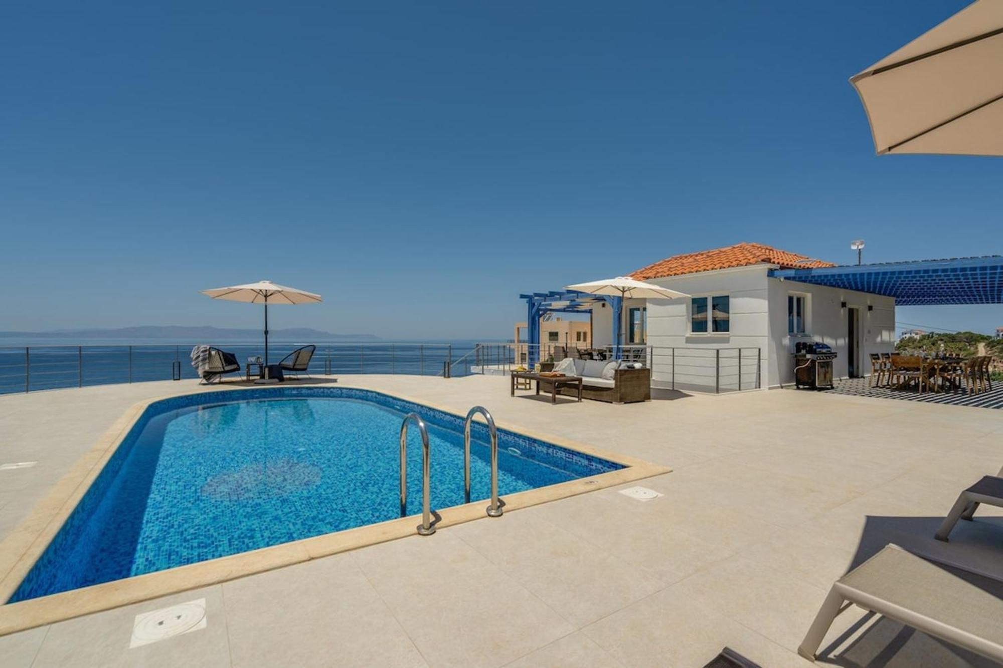 Villa Hemera Ocean View Private Heated Pool Chorafakia ภายนอก รูปภาพ