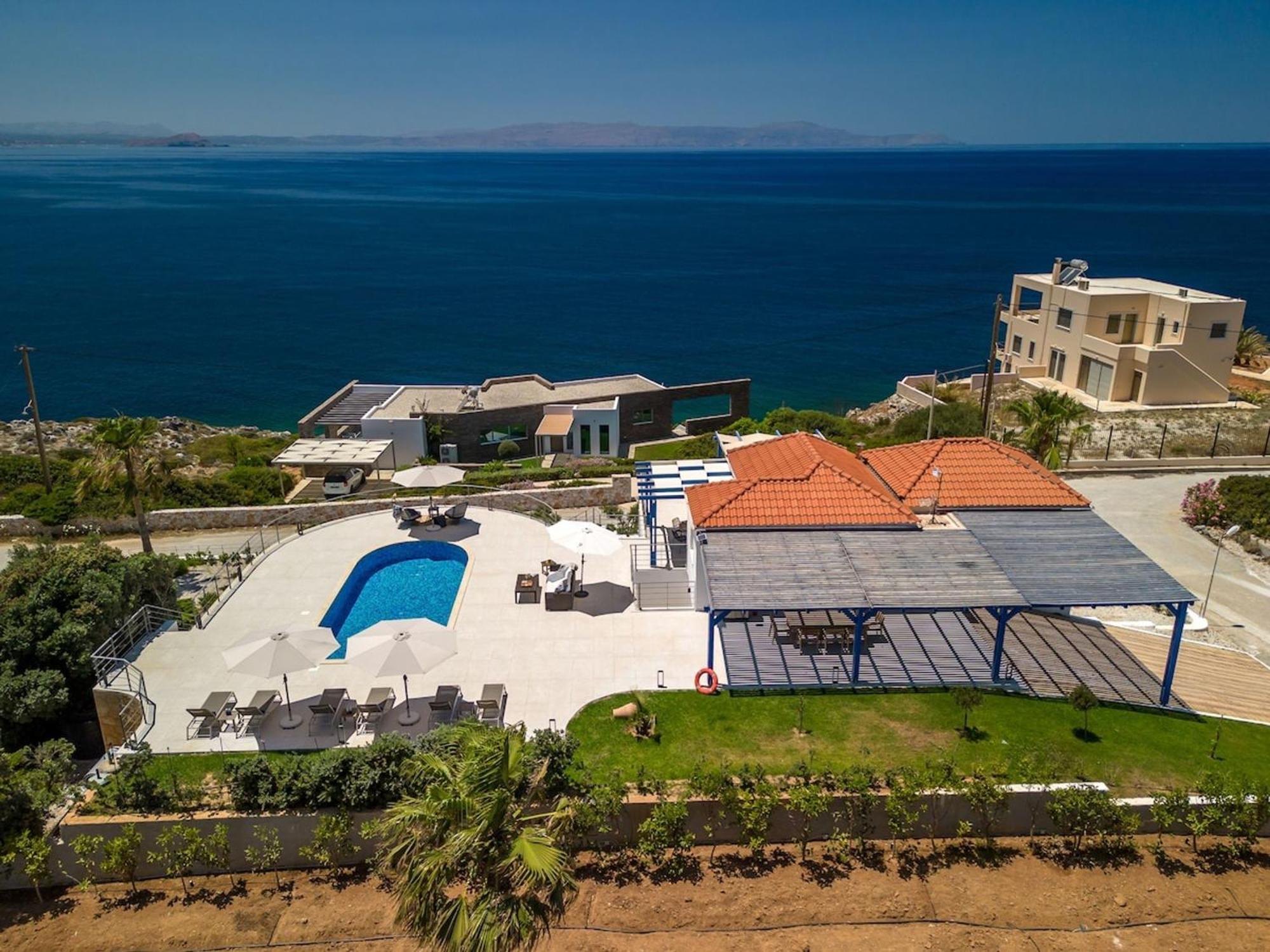 Villa Hemera Ocean View Private Heated Pool Chorafakia ภายนอก รูปภาพ