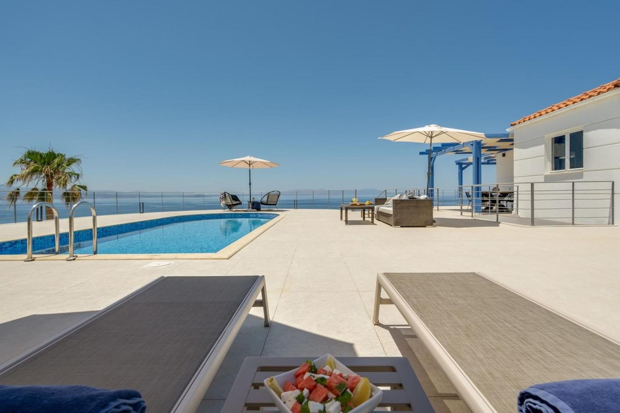 Villa Hemera Ocean View Private Heated Pool Chorafakia ภายนอก รูปภาพ