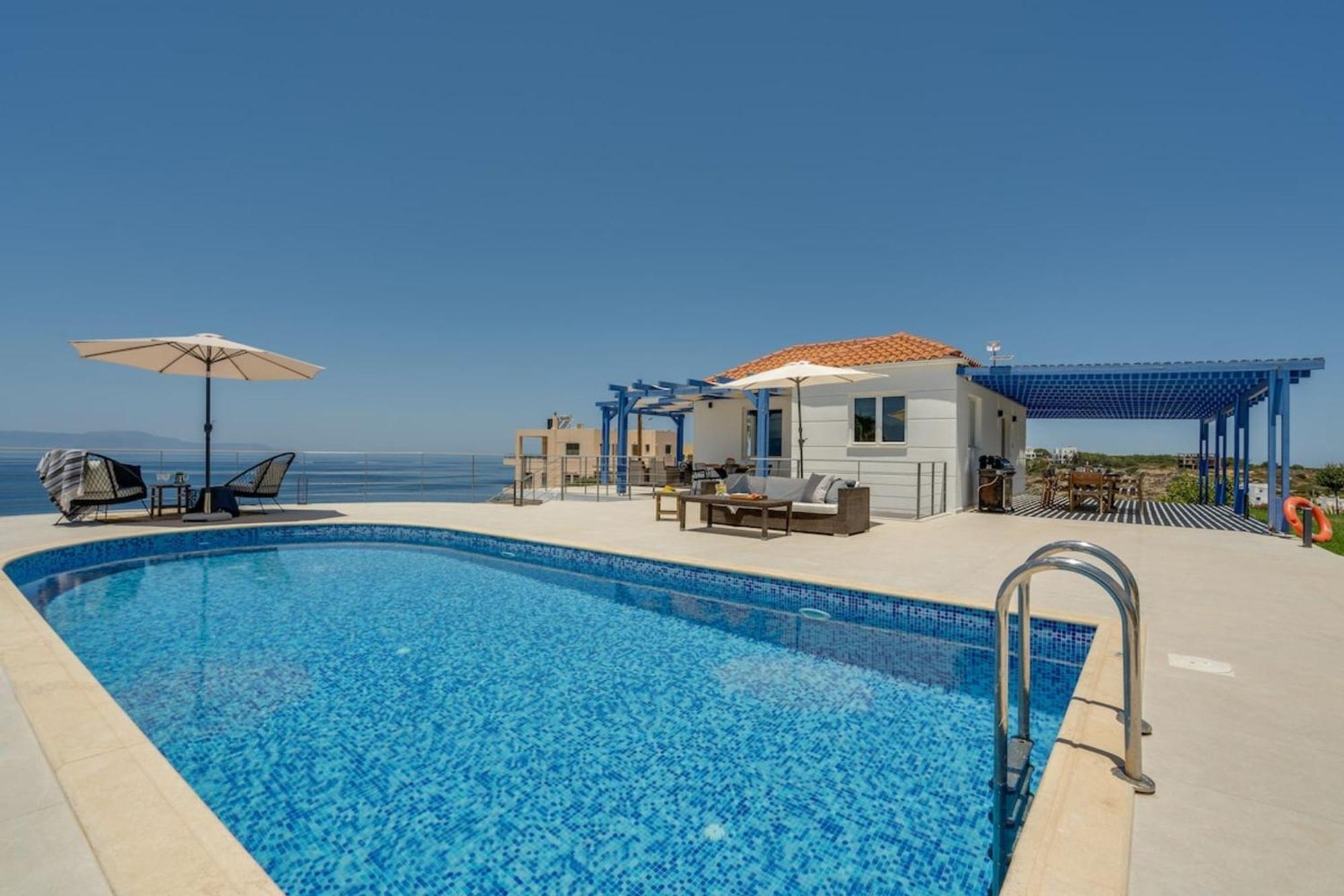 Villa Hemera Ocean View Private Heated Pool Chorafakia ภายนอก รูปภาพ