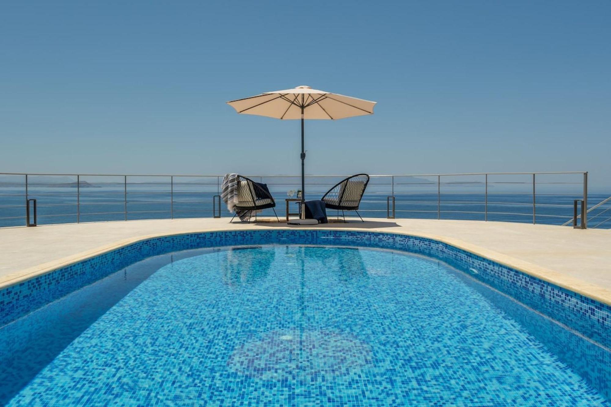 Villa Hemera Ocean View Private Heated Pool Chorafakia ภายนอก รูปภาพ